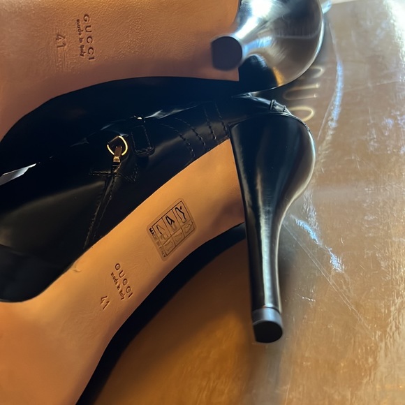 Gucci Riddle Leather Moto Boots Black Leather Gold Hardware size: 41 (11) - Picture 5 of 12